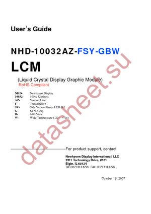 NHD-10032AZ-FSY-GBW datasheet  